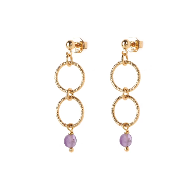 Boucles d'oreilles Valencia plaque or - Pomme Cannelle