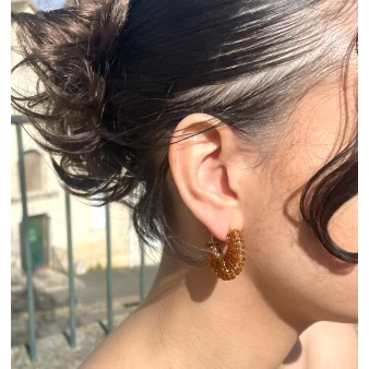 Izzia gold earrings - Gas bijoux