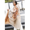 Coral, orange, beige Sybille scarf - Shanna