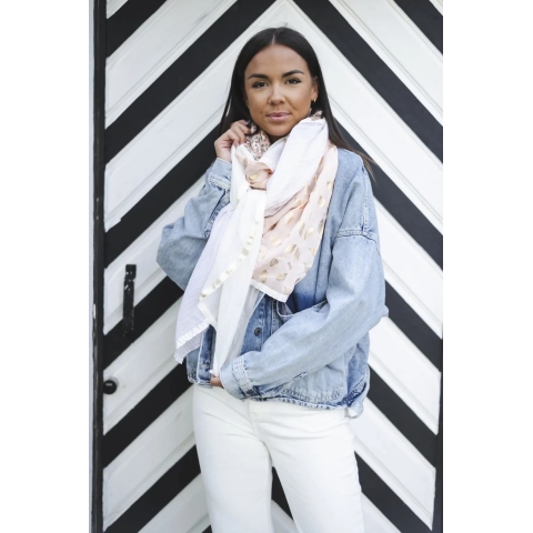 Stella scarf peach, white - Shanna