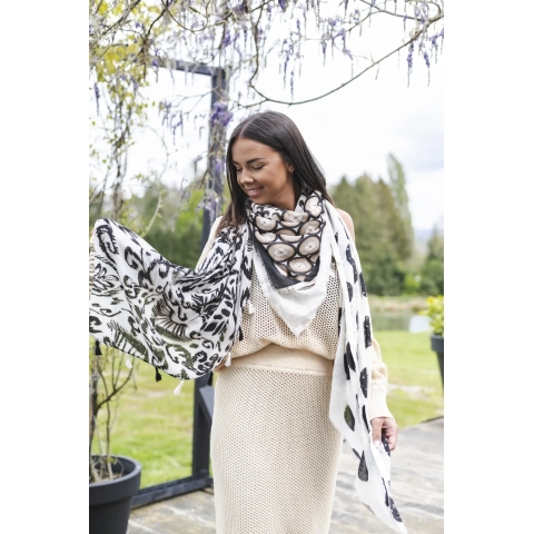 Foulard Salome noir et écru - Shanna