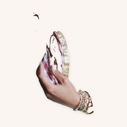 Foulard Soie Anais rose pâle et beige - Shanna