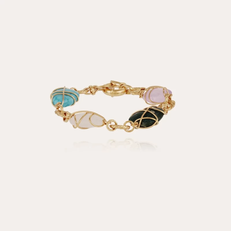 Bracelet GAS Bijoux - Caftan acétate or - Bleu nuit