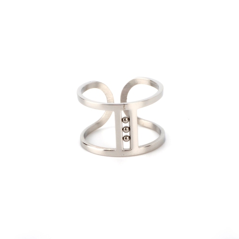 Zuzanna adjustable ring in stainless steel - Zag bijoux