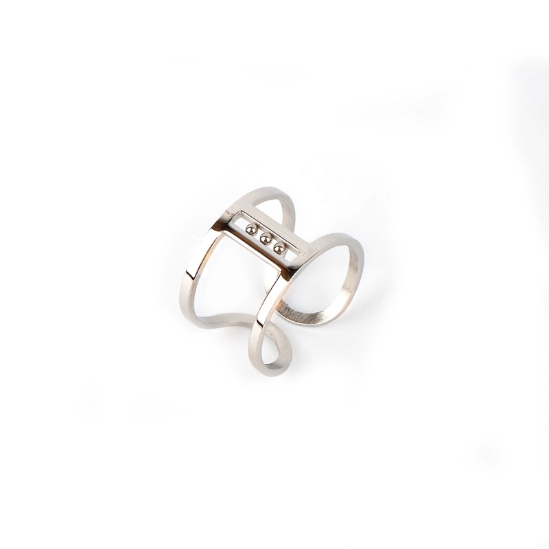 Zuzanna adjustable ring in stainless steel - Zag bijoux