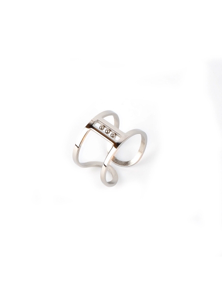 Zuzanna adjustable ring in stainless steel - Zag bijoux