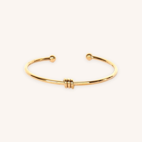 Bracelet jonc Pei acier or - Zag Bijoux