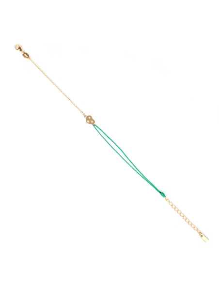 Gold-plated red heart cord bracelet - Pomme Cannelle