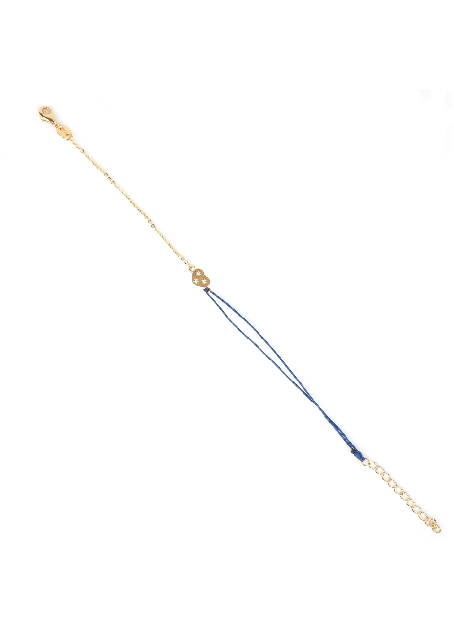 Gold-plated red heart cord bracelet - Pomme Cannelle Gold-plated red heart cord bracelet - Pomme Cannelle