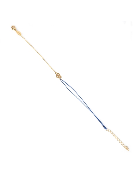 Gold-plated red heart cord bracelet - Pomme Cannelle
