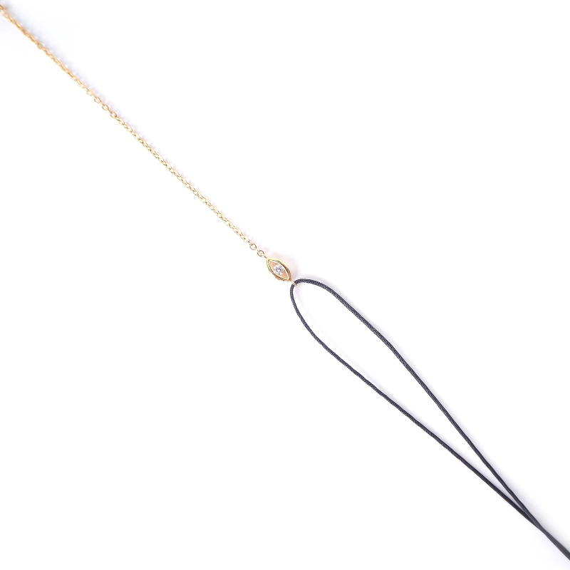 Gold-plated red eye cord bracelet - Pomme Cannelle