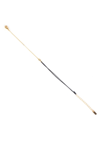 Gold-plated red eye cord bracelet - Pomme Cannelle