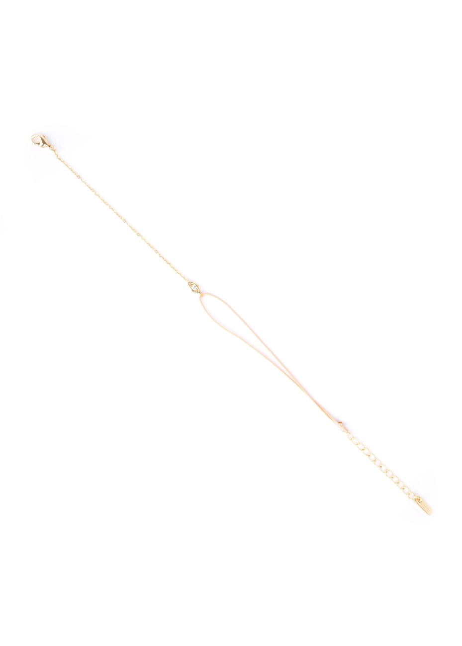 Gold-plated red eye cord bracelet - Pomme Cannelle Gold-plated red eye cord bracelet - Pomme Cannelle