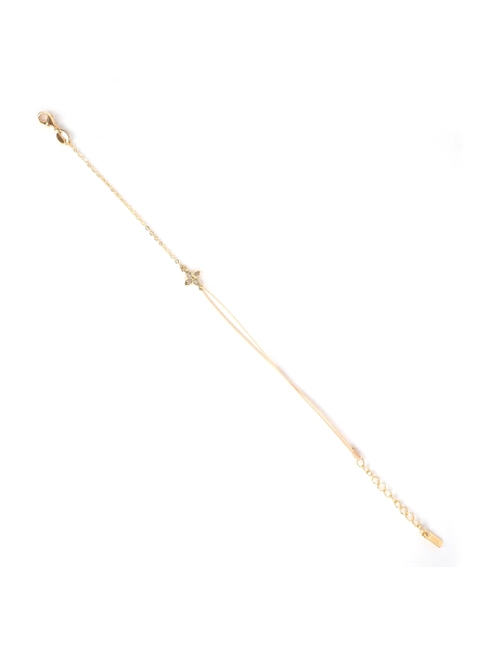 Gold-plated red star cord bracelet - Pomme Cannelle