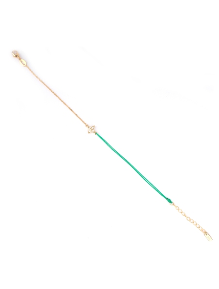Gold-plated red star cord bracelet - Pomme Cannelle