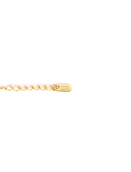 Bracelet cordon trèfle rouge plaqué or - Pomme Cannelle