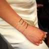 Gold-plated red clover cord bracelet - Pomme Cannelle