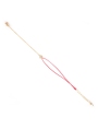 Gold-plated red clover cord bracelet - Pomme Cannelle