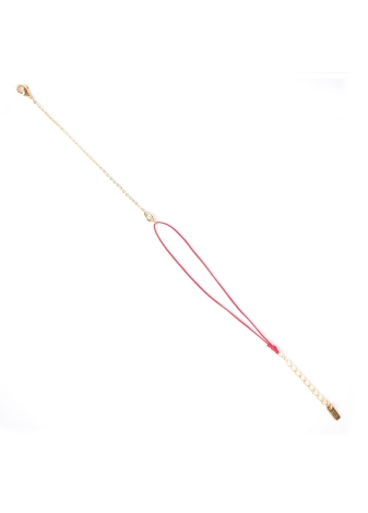 Gold-plated red eye cord bracelet - Pomme Cannelle