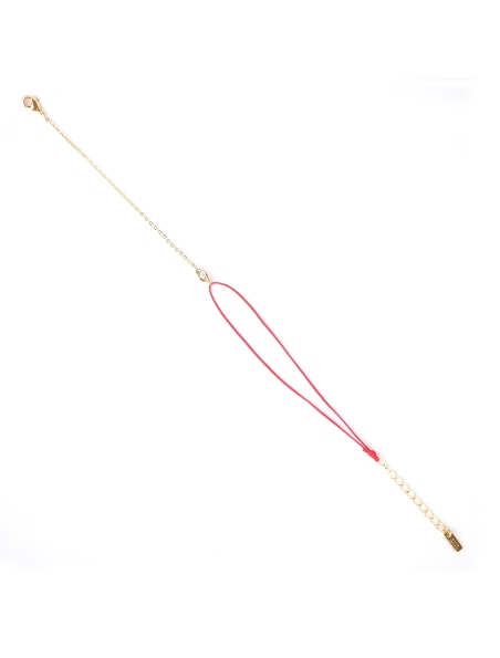 Gold-plated red eye cord bracelet - Pomme Cannelle