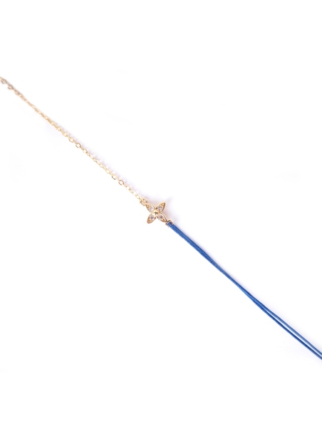 Gold-plated red star cord bracelet - Apple Cinnamon