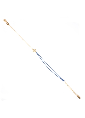Gold-plated red star cord bracelet - Apple Cinnamon