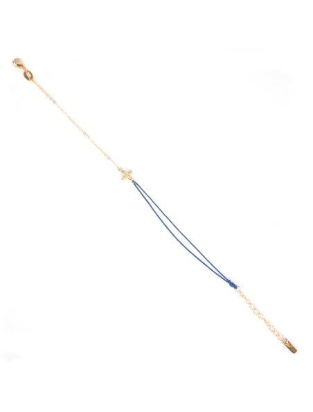 Gold-plated red star cord bracelet - Apple Cinnamon