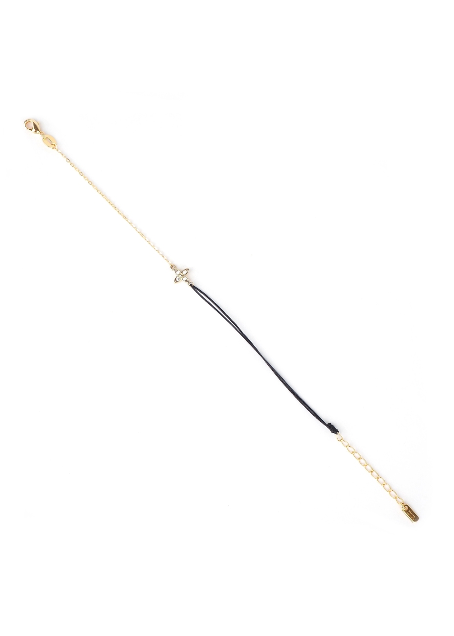 Gold-plated red star cord bracelet - Pomme Cannelle Gold-plated red star cord bracelet - Pomme Cannelle