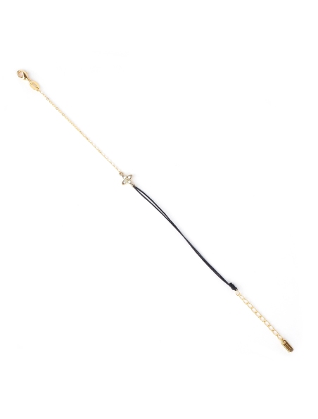 Gold-plated red star cord bracelet - Apple Cinnamon