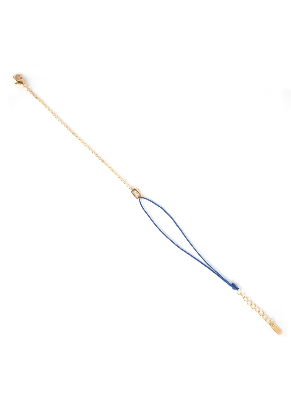 Gold-plated red rectangular cord bracelet - Pomme Cannelle Gold-plated red rectangular cord bracelet - Pomme Cannelle