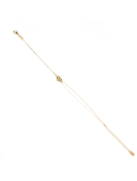 Gold-plated red heart cord bracelet - Pomme Cannelle