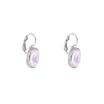 Boucles d'oreilles ovales rose opal - Bohm Paris