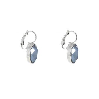 Oval royal grey silver earrings - Bohm Paris