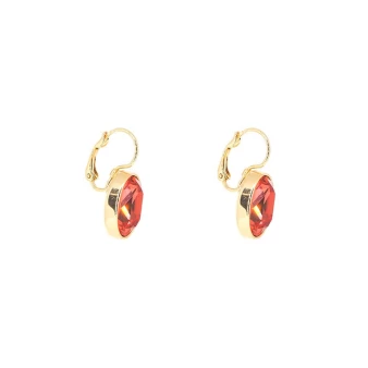 Oval padparadasha gold earrings - Bohm Paris