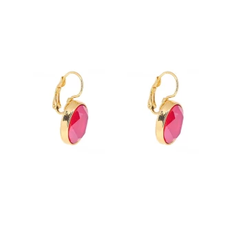 Oval royal red gold earrings - Bohm Paris