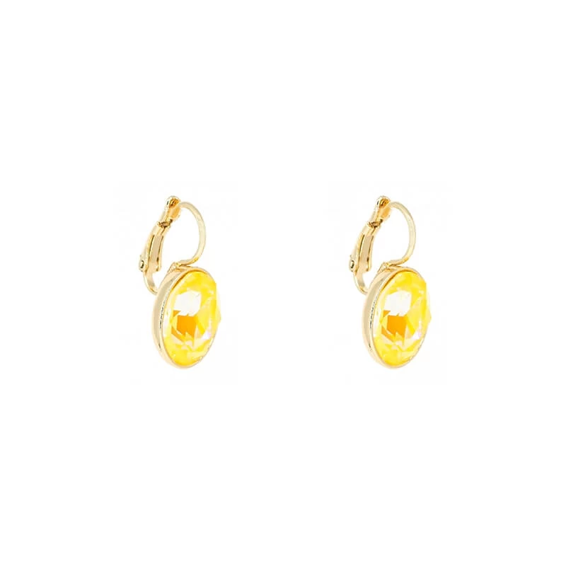 Oval sunshine delight gold earrings - Bohm Paris