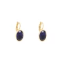 Oval purple velvet gold earrings - Bohm Paris