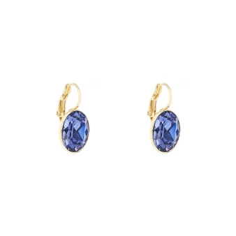 Oval tanzanite gold earrings - Bohm Paris