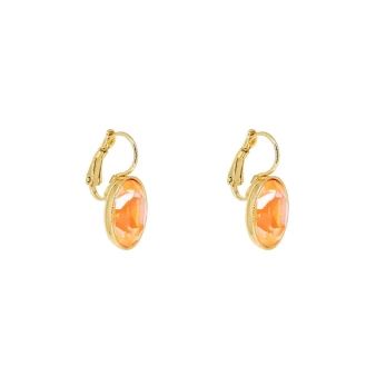 Oval peach delight gold earrings - Bohm Paris
