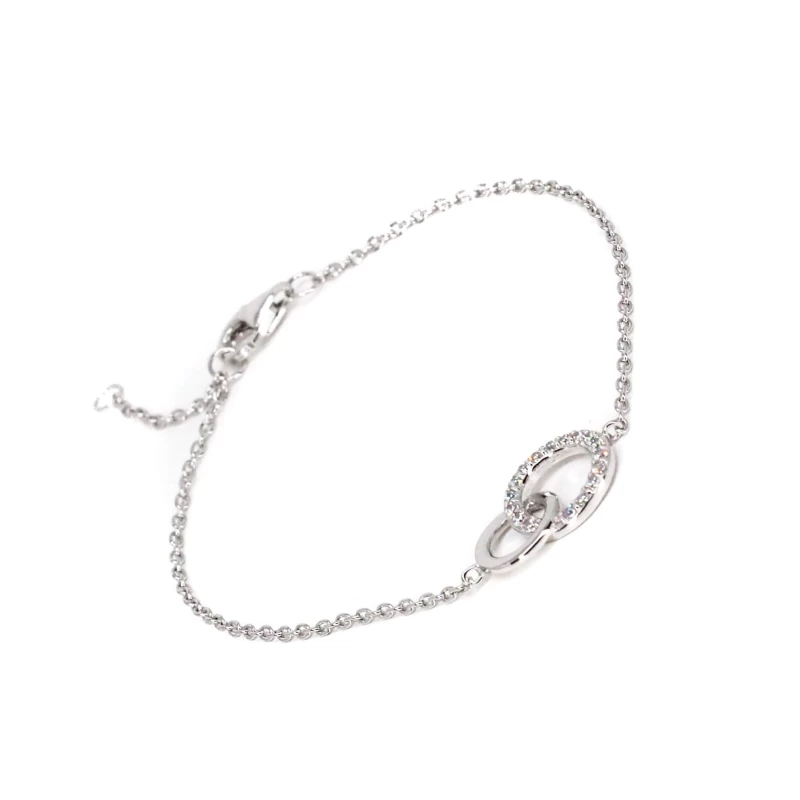 Linked silver rings bracelet - Pomme Cannelle