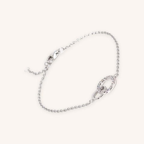Bracelet anneaux entrelacés en argent - Pomme Cannelle