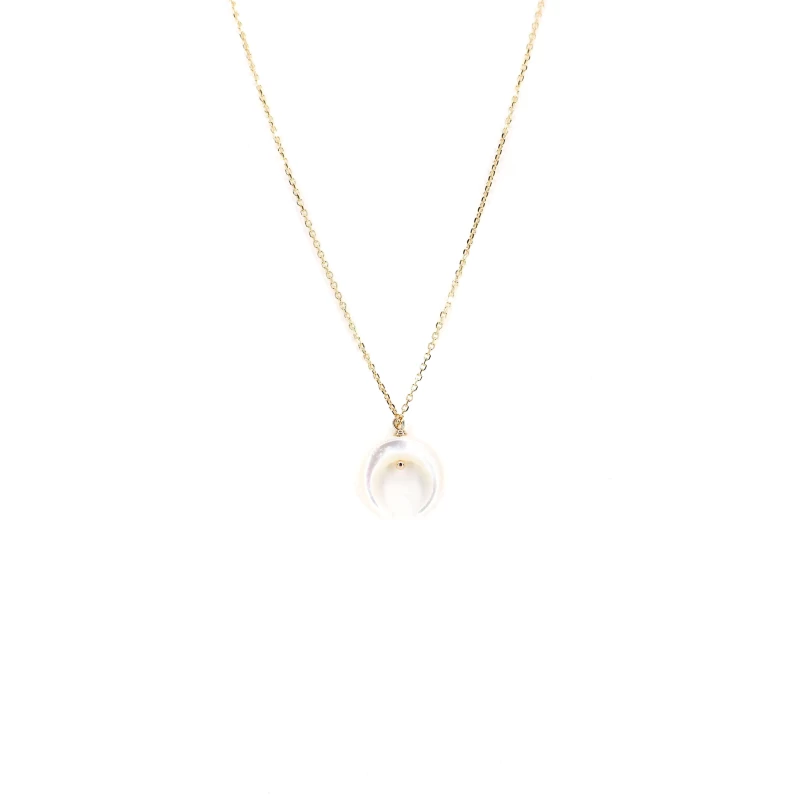 Moon pearly gold necklace - Pomme Cannelle