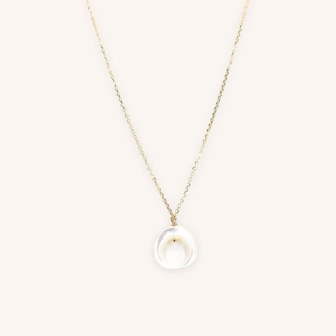 Collier lune nacrée en plaqué or - Pomme Cannelle