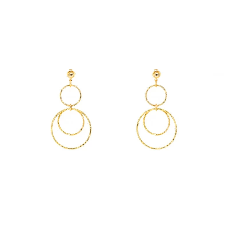 3D gold earrings - Pomme Cannelle