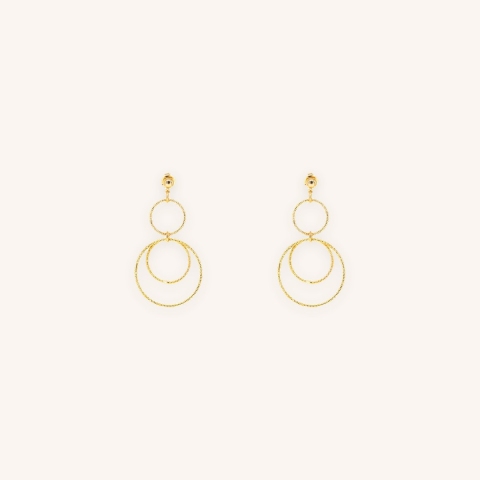 3D gold earrings - Pomme Cannelle