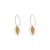 Boucles d'oreilles cercle feuille or - Pomme Cannelle