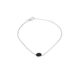Shiny black silver bracelet - Pomme Cannelle