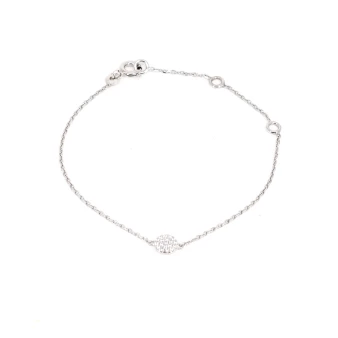 Bracelet shiny blanc en argent - Pomme Cannelle