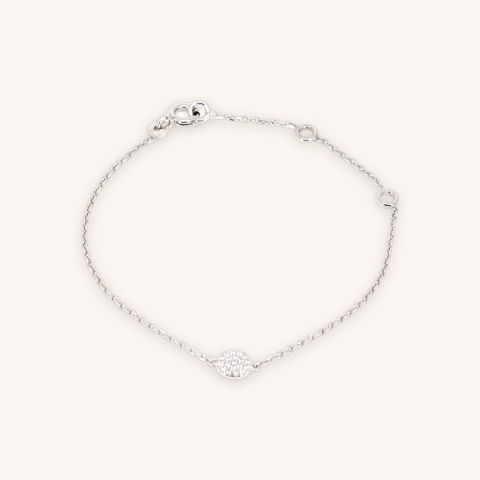 Shiny white silver bracelet - Pomme Cannelle