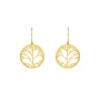 Yellow steel tree life earrings - Zag Bijoux